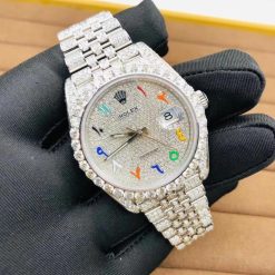 Rolex Datejust 126300 41mm Iced Out Diamond Watch With Rainbow Bezel (10)