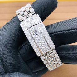 Rolex Datejust 126300 41mm Iced Out Diamond Watch With Rainbow Bezel (13)