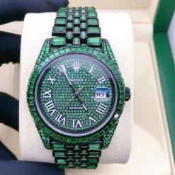 Rolex Datejust 126300 President Green Sapphire Baguette Diamond Men Automatic Watch (2)