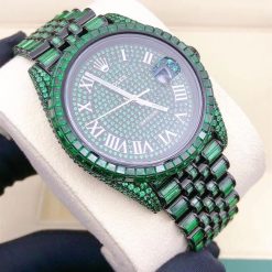 Rolex Datejust 126300 President Green Sapphire Baguette Diamond Men Automatic Watch (5)