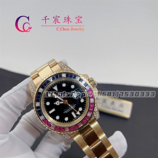 Rolex Gmt Master Ii M126755saru 0003 40mm 18k Yellow Gold Black Dial (2)