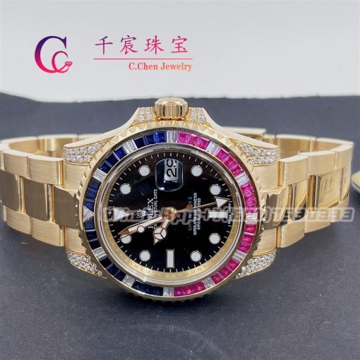 Rolex Gmt Master Ii M126755saru 0003 40mm 18k Yellow Gold Black Dial (4)