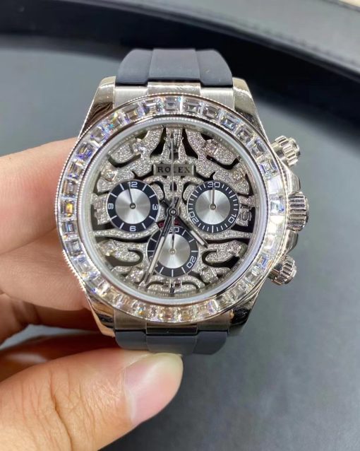 Rolex Cosmograph Daytona Diamond Bezel Eye of the Tiger Dial White Gold 116589 TBR