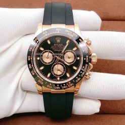 Rolex Daytona 116515LN 18k Everose Gold Black Dial Rubber Oysterflex 116515