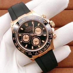 Rolex Daytona 116515ln 18k Everose Gold Black Dial Rubber Oysterflex 116515 (2)