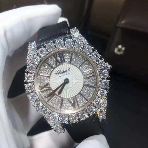 Chopard Heure du Diamant Diamond Pave Guilloche Dial Ladies Watch 139377-1001