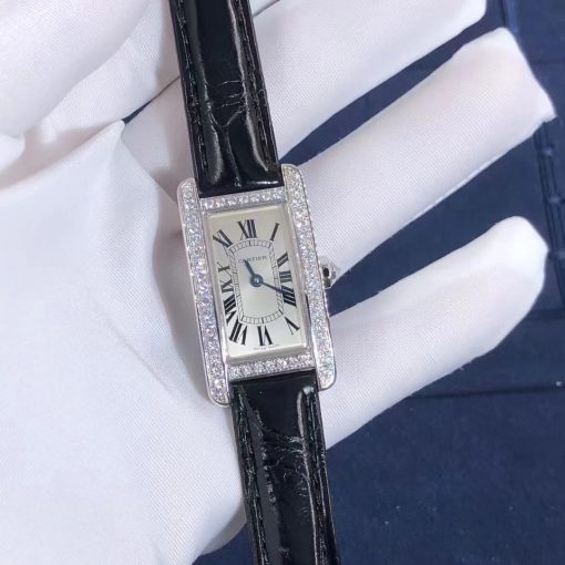 Cartier Tank Americaine Silver Colored Leather Ref Wjta0003 (2)