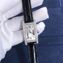 Cartier Tank Americaine Silver Colored Leather Ref Wjta0003 (3)