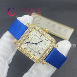 Charles Oudin Pansy Retro Blue Straps Yellow Watch Arabic Style 24mm (5)