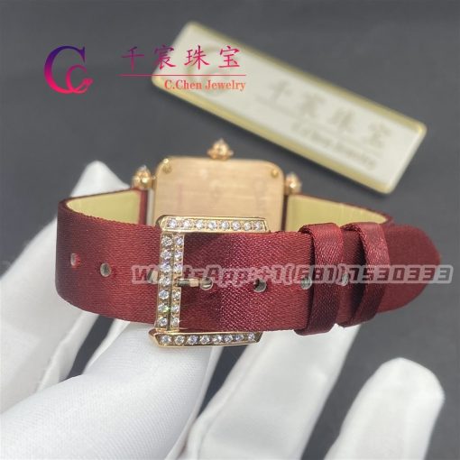 Charles Oudin Pansy Retro Maroon Straps Rose Watch Roman Style 24mm (3)