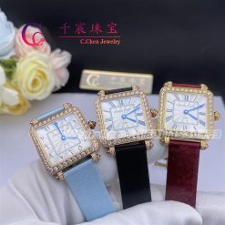 Charles Oudin Pansy Retro Maroon Straps Rose Watch Roman Style 24mm (4)