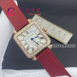 Charles Oudin Pansy Retro Maroon Straps Rose Watch Roman Style 24mm (5)