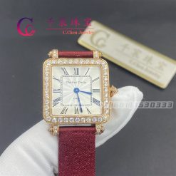 Charles Oudin Pansy Retro Maroon Straps Rose Watch Roman Style 24mm (6)