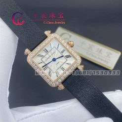 Charles Oudin Pansy Retro Black Straps Rose Watch Roman Style 24mm (4)