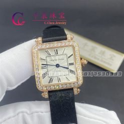 Charles Oudin Pansy Retro Black Straps Rose Watch Roman Style 24mm (5)