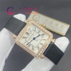 Charles Oudin Pansy Retro Black Straps Rose Watch Roman Style 24mm (6)