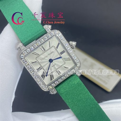 Charles Oudin Pansy Retro Green Straps Watch Medium 24mm (3)