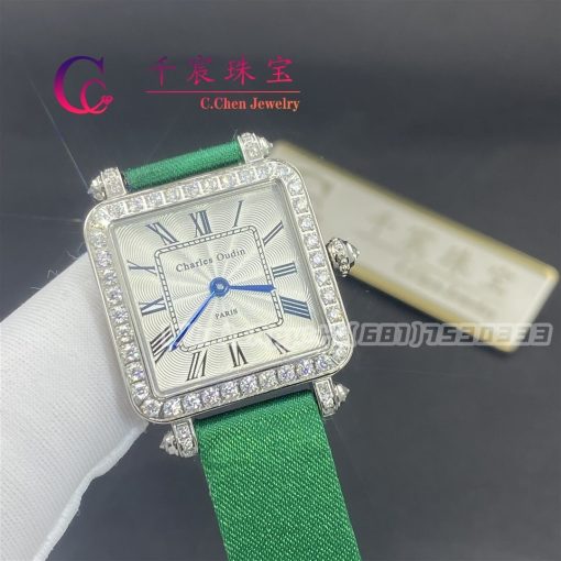 Charles Oudin Pansy Retro Green Straps Watch Medium 24mm (4)