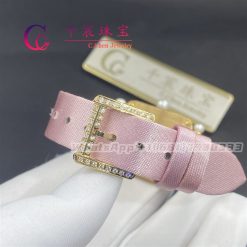 Charles Oudin Pansy Retro With Pearls Yellow Watch Medium 24mm Pink Straps (5)