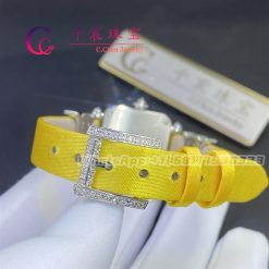 Charles Oudin Pansy Retro 20mm Yellow Silk Straps Diamond Watch Elements Arabic Style (3)