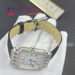 Charles Oudin Pansy Retro 24mm Black Satin Silk Strap And Diamond Watch Roman Style (7)