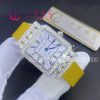 Charles Oudin Pansy Retro 24mm Yellow Satin Silk Strap And Diamond Watch Roman Style