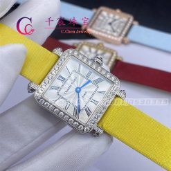 Charles Oudin Pansy Retro with Pearls Watch Medium Yellow Straps 24mm