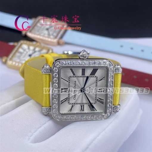 Charles Oudin Pansy Retro With Pearls Watch Medium Yellow Straps 24mm (5)