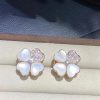 Van Cleef & Arpels Cosmos earrings, medium model 18K rose gold, Diamond, Mother-of-pearl VCARO5BZ00