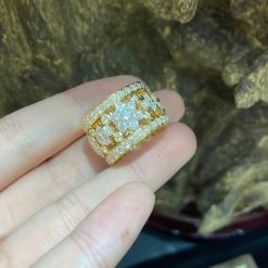 Van Cleef & Arpels 18k Yellow Gold Diamonds Snowflake Ring VCARO3RV00