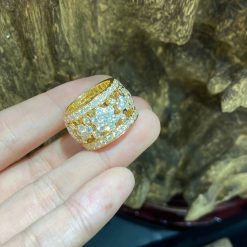 Van Cleef Arpels 18k Yellow Gold Diamonds Snowflake Ring Vcaro3rv00 (3)