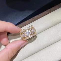 Van Cleef Arpels 18k Yellow Gold Diamonds Snowflake Ring Vcaro3rv00 (4)