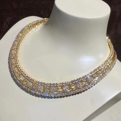 Van Cleef Arpels Snowflake Necklace Yellow Gold Diamond Vcaro3rr00 (2)