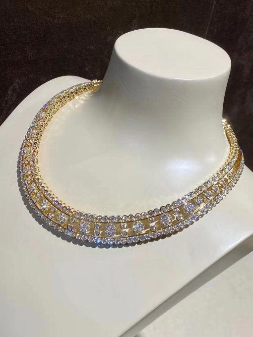 Van Cleef Arpels Snowflake Necklace Yellow Gold Diamond Vcaro3rr00 (2)