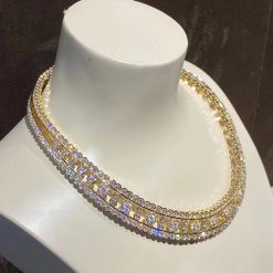 Van Cleef Arpels Snowflake Necklace Yellow Gold Diamond Vcaro3rr00 (3)