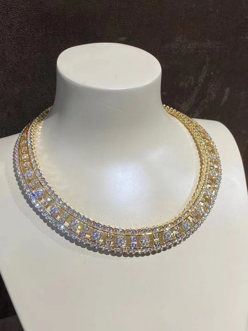 Van Cleef Arpels Snowflake Necklace Yellow Gold Diamond Vcaro3rr00 (4)