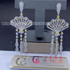 Garrard Fanfare Symphony Diamond And Yellow Sapphire Earrings In 18ct White Gold With White Agate (6)