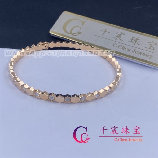 Chaumet Bee My Love Half Pave Diamond Bracelet In Rose Gold 083433 (2)