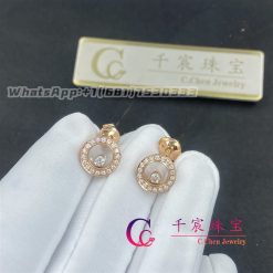 Chopard Happy Diamonds Icons Earrings Rose Gold, Diamonds 83A017-5201