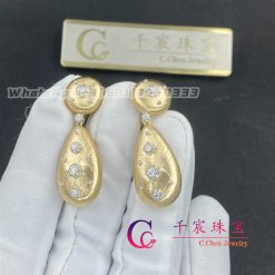 Buccellati Macri Pendant Earrings In Yellow Gold With Yellow Gold Bezels Set With Diamonds (2)