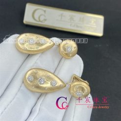 Buccellati Macri Pendant Earrings In Yellow Gold With Yellow Gold Bezels Set With Diamonds (3)