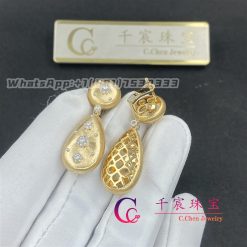 Buccellati Macri Pendant Earrings In Yellow Gold With Yellow Gold Bezels Set With Diamonds (4)