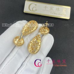 Buccellati Macri Pendant Earrings In Yellow Gold With Yellow Gold Bezels Set With Diamonds (5)