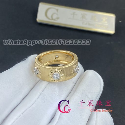 Buccellati Diamond Yellow Gold Wedding Band Ring (5)