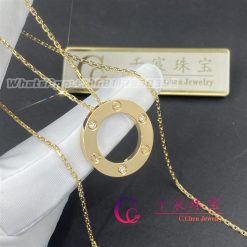 Cartier Love Necklace In 18k Yellow Gold And 3 Diamonds B7014500 (2)