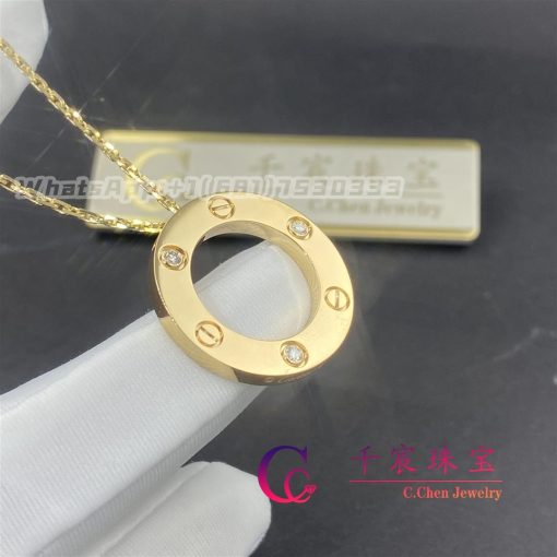 Cartier Love Necklace In 18k Yellow Gold And 3 Diamonds B7014500 (4)