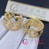 Van Cleef & Arpels Perlée clovers hoop earrings Yellow gold, Diamond VCARO3YE00