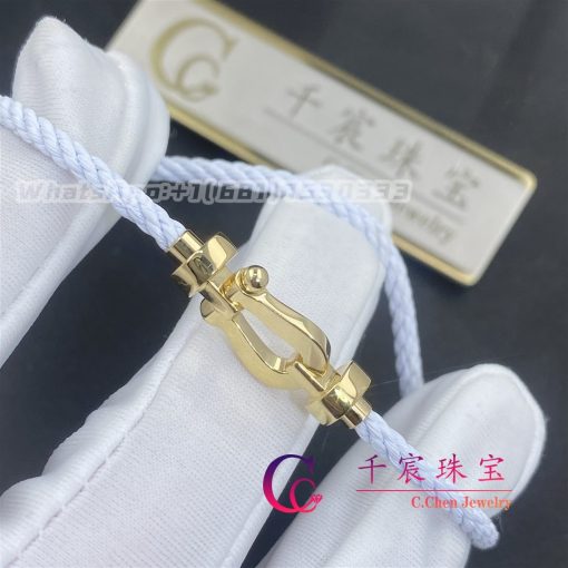 Fred Force 10 Bracelet 18k Yellow Gold Medium Model White Cable 0b0069 6b0285 (6)