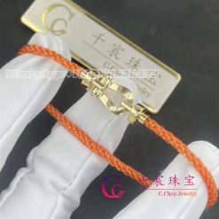 Fred Force 10 Bracelet 18k Yellow Gold Medium Model Orange Cable 0b0069 6b0348 (2)