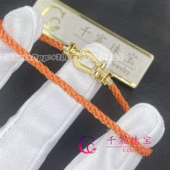 Fred Force 10 Bracelet 18k Yellow Gold Medium Model Orange Cable 0b0069 6b0348 (3)